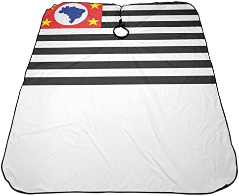 Сао Паоло Државно Знаме Фризура Престилка Салон За Сечење Коса Кејп 55 х 66 Инчи, Водоотпорен Прилагодлив Предвремени Коса Облекување Наметка