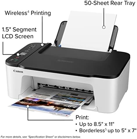 НЕЕГО Канон Безжичен Инк-Џет сите Во Еден Печатач, Печатење Копија Скенирање Мобилно Печатење Со ЛЦД-Дисплеј, USB И WiFi Врска со 6 ft Кабел За Печатач