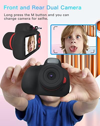Детска Камера, Дигитална Видео Камера За Деца, Роденденски Подарок за 3 4 5 6 7 8 9 Годишни Момчиња Девојчиња, Мали Деца Фотографски Играчки