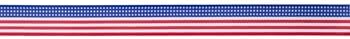 Насловна лента со знаме на САД - 7/8 Патриотска црвена, бела и сина лента занаетчиски DIY проекти 4 -ти јули, Меморијален ден на сите цели 5 јарди