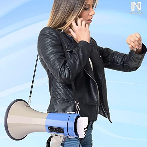 Mgrolx 50W Професионален Bluetooth Megaphone Bullhorn звучник со одвојлива батерија што може да се реализира на микрофон и преносен