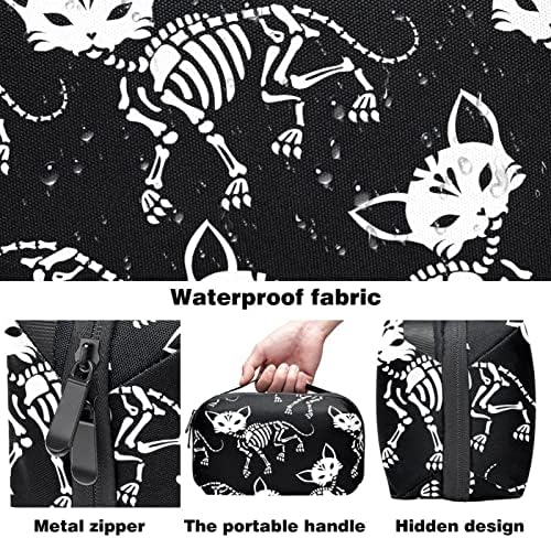 Ноќта На вештерките Скелети Мачка Шминка Торба Патент Торбичка Патување Козметички Организатор За Жени И Девојки