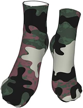 Камуфлажа женски чорапи за женски чорапи, кратки лагерни екипи на глуждот 12in