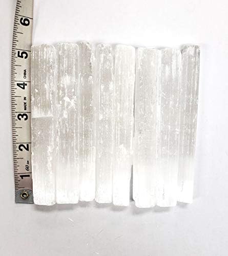 Минералиниверзии 1 lb Селенит стапчиња 5 - Масовно големо селенит кристални стапчиња - природни кристални лековити камења за Вика, Реики и заздравување на енергијата