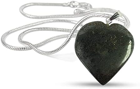 Приврзок од природен лековит камен, мал камен во форма на срцев камен / шкаф со метален ланец за заздравување на Реики и со големина на скапоцен