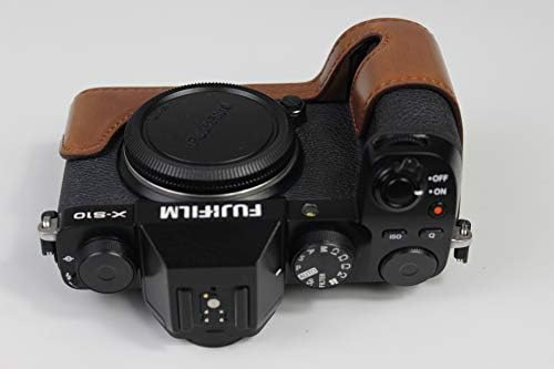 Дното Отворање Стп Кожа Зафат Камера Случај Компатибилен Со Fujifilm X-S10 XS10 Со Статив Дизајн Темно Кафеава