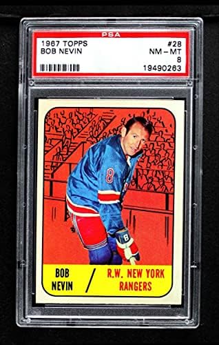 1967 Топпс 28 Боб Невин Newујорк Ренџерс-хокеј ПСА ПСА 8,00 Ренџерс-хокеј