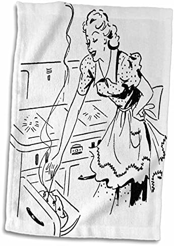 3drose Флорен - Ретро - Печатење на ретро мајка во готвење во кујна - крпи