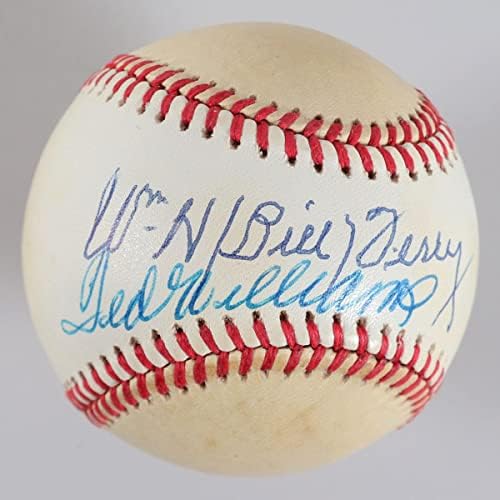 Тед Вилијамс и Бил Тери потпишаа бејзбол - COA JSA - автограмирани бејзбол