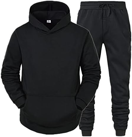 Mens Tracksuit 2 парче облека со долги ракави со ракави и панталони за џогирање Спортски сет есен зимски тенок вклопат обични потти