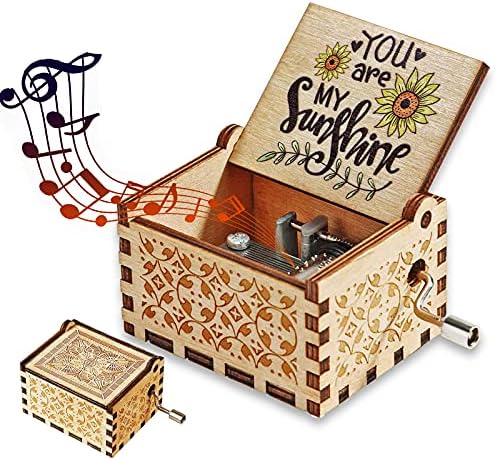 Фокусин ти си мојата музичка кутија за сонце, мала симпатична рачна чудак дрвена музичка кутија роденден/Божиќ/годишнина/ден