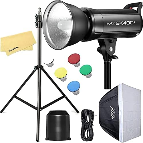 Godox SK400II 400ws Studio Strobe Flash Monolight Light, Godox 2.4 G Безжичен X Систем, GN65 5600K AC100-120v/60Hz За Студио Снимање,