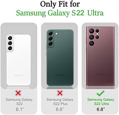 Случај за KeWek за Samsung Galaxy S22 Ultra Heavy Duty солиден телефонски случај, покритие за заштита на шок -изобилство за Samsung