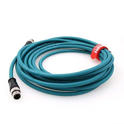 DRRI M12 4PIN D-CODE машки до D-код машки Ethernet Ethernet заштитен CAT5 кабел за индустриски етернет, ProfiNet, Ethernet/IP и