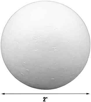 ДНБ 2 инчни топчиња од пена - 30 парчиња 2 '' Стиропома топка мазна бела тркалезна занаетчиска занаетчиска топка за занаетчиски материјали