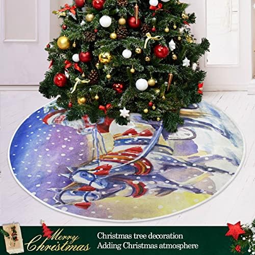Оаренкол Божиќ Дедо Мраз Коњ Снежни Елка Здолниште 36 инчен Божиќ Празник Дрво Дрво Декорации