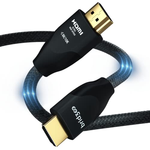 Бриџи Сертифициран HDMI 2.1 Кабел, 8K 48Gbps Ултра Голема Брзина HDMI Кабел ПОДДРШКА 8K@60Hz, 4K@120hz erc HDR HDCP 2.2&засилувач;