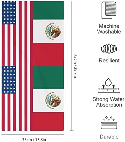 САД Мексиканско знаме рачни крпи за миење на лице и каросерија меки меки за миење садови со слатки печатени за кујнски хотел за кујна