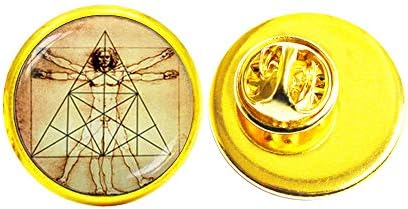 Витрувија Брух, наука пин, Света геометрија Триаголник Брух, подарок за наставник, човек брош, М141