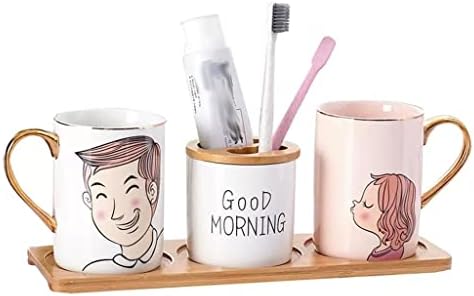 MHYFC јапонски чаша за миење на устата двојка керамички сет чаша за миење садови за нордиска четкање пар чаши за четки за заби