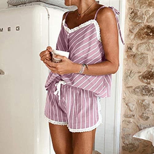 Womenените печати пижами без ракави чипка Ками шорцеви долна облека за спиење сет на долниот дел од препоните секс отворено препоните
