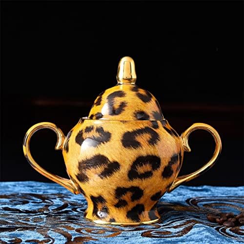 FSYSM 15 парчиња Исклучителни налепници Златна линија чај време керамички леопард печатено кафе чај сет за хотел
