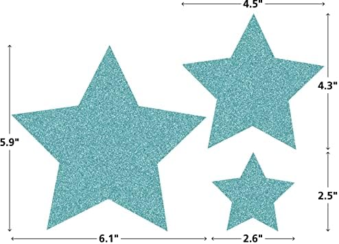 Наставникот креираше ресурси® мраз сини глиц starsвезди акценти, разновидни големини, пакет од 30