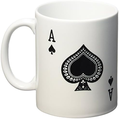 3drose mug_76552_1 Аце на лопати играње картичка - костум за црна лопата - подароци за играчи на игри играчи на игри со покер мост керамичка