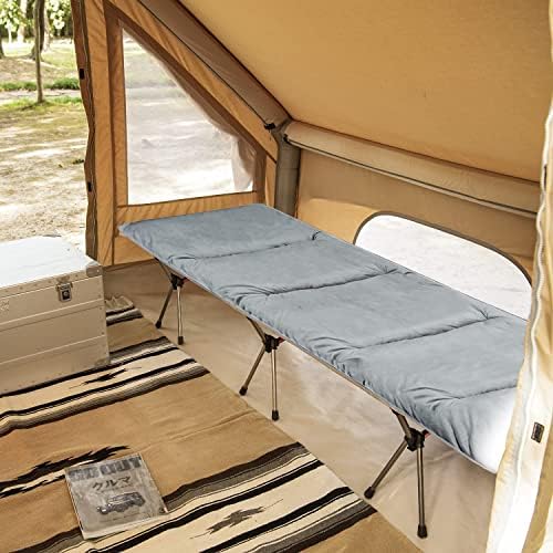 Suwuyue Cot Cot Datcer Pad за кампување, шатор за спиење на отворено, со водоотпорно дно, меки удобни памучни дебели влошки за преклопување