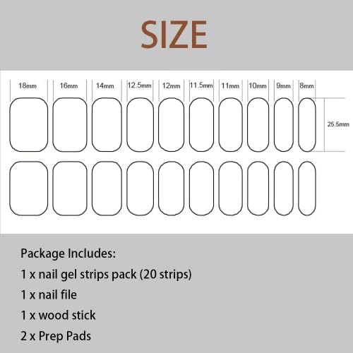 Пинкпин полу -излечен гел за нокти Полски ленти | Налепници/ обвивки од 20 парчиња гел за нокти