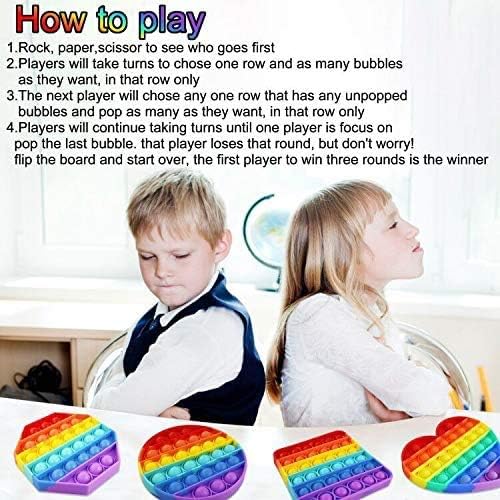 Ounmax Rainbow Pop Fidget It Toy Pop Bubble It Sensory Fidget играчки аутизам Посебни потреби за стресот, стискајте сензорна играчка, олеснување