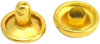Wuuycoky Златно двојно капаче за метални метални метални метални капаци и пост 6мм пакет од 200 сетови