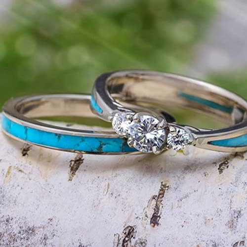 2023 Ново за мојата ќерка Сребрена природна скапоцен камен дијамант 2 парче сет прстен Едноставен моден накит Популарни додатоци прстени