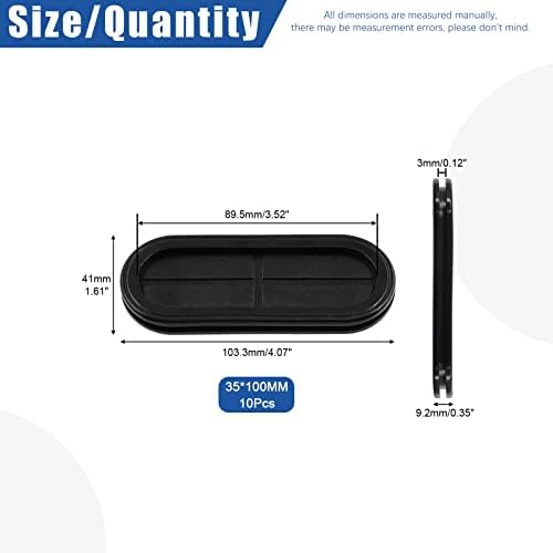 Гларкс 10 парчиња 1-3/8 х 4 - 35 х 100мм Овална Затворена Гумена Громета, Дупчалка За Дупчење Двострана Заштитна Дупка За Заштитна