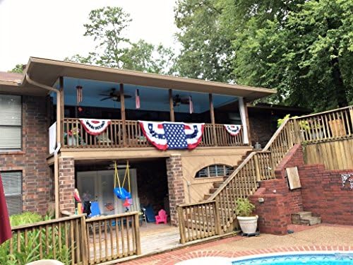 Богојавление Леле Американско Знаме Банер 9 'х 3' Голем Сад Патриотски Плисирано Знаме На Вентилаторот Со Извезени Ѕвезди И Зашиени Ленти-Тешки
