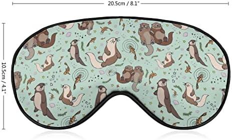 Животински otters Спиење маска за очи за мажи/жени/деца, мека маска за спиење пријателски за очите за дома/патување/канцеларија,