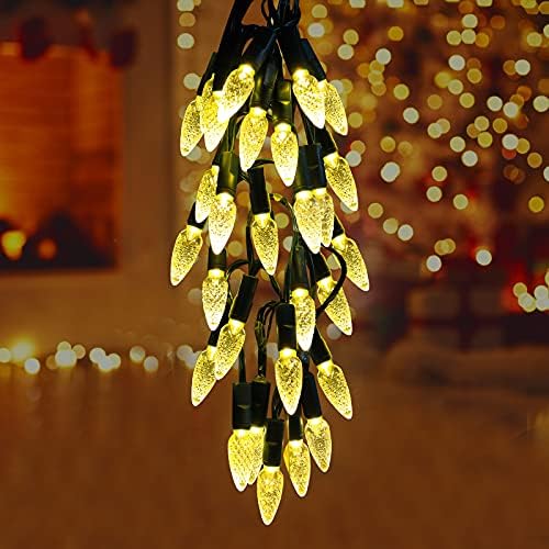 Божиќни светла со батерија Амоски, водоотпорни 50 LED жици светла на отворено Божиќни светла за новогодишни елки, градина, внатрешен двор,