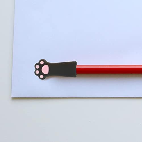 Држач за магнетно пенкало Стобок 6 парчиња молив со молив, животински мачки шепа молив, силиконски молив капачиња, клип на моливи на награди