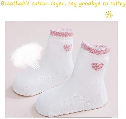 Pluatyep Бебе девојки момчиња глуждот-зглоб чорапи за новороденчиња, памучни екипи чорапи за новороденче анти-лизгање дете од 5 пара
