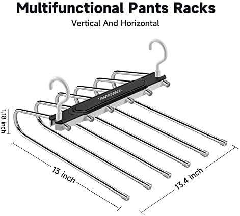 Панталони за заштеда на панталони за заштеда на простор -заштеда на 6 слоеви панталони закачалки за организатор на плакари -Ханџии закачалки