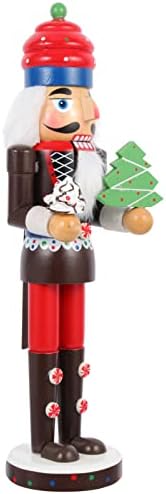 Абаодам порибници за порибување Божиќни украси Божиќни оревици десктоп украс дрвена оревчеста куклена куклена подарок трпезариски декор