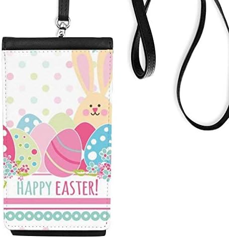 Среќен велигденски фестивал обоен јајце телефонски паричник чанта што виси мобилна торбичка црн џеб