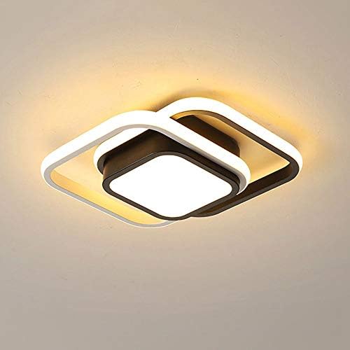 LUYUNQI LED RING RING LIGLE LIGHT CORN SQUAR CINIL LAMP со акрилни лабави за кујна за спална соба за дневна соба