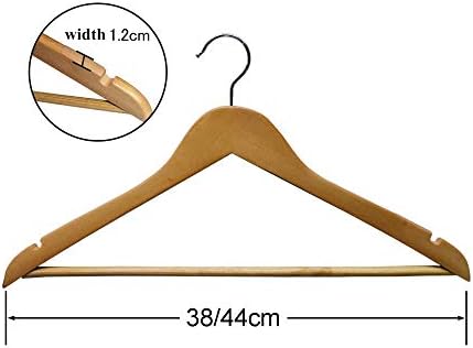 Закачал за дрвени палто на Денгс, закачалка за ротација на ротација од 360 степени, дизајн против лизгање, силни рамо на рамо, пакет од 20,