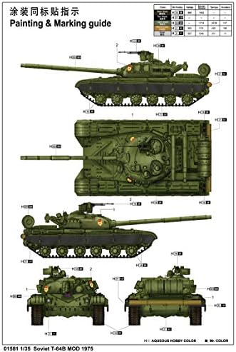 Трамп на Советскиот Советски Т-64Б МО 1975 Главен комплет за модел на борбени резервоари, скала 1/35
