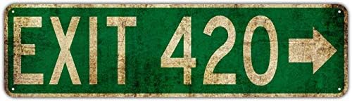 Lxb гроздобер рута 420 уличен знак рустикален метал знак за домашен век на wallидови од отворено 4x16 инчи