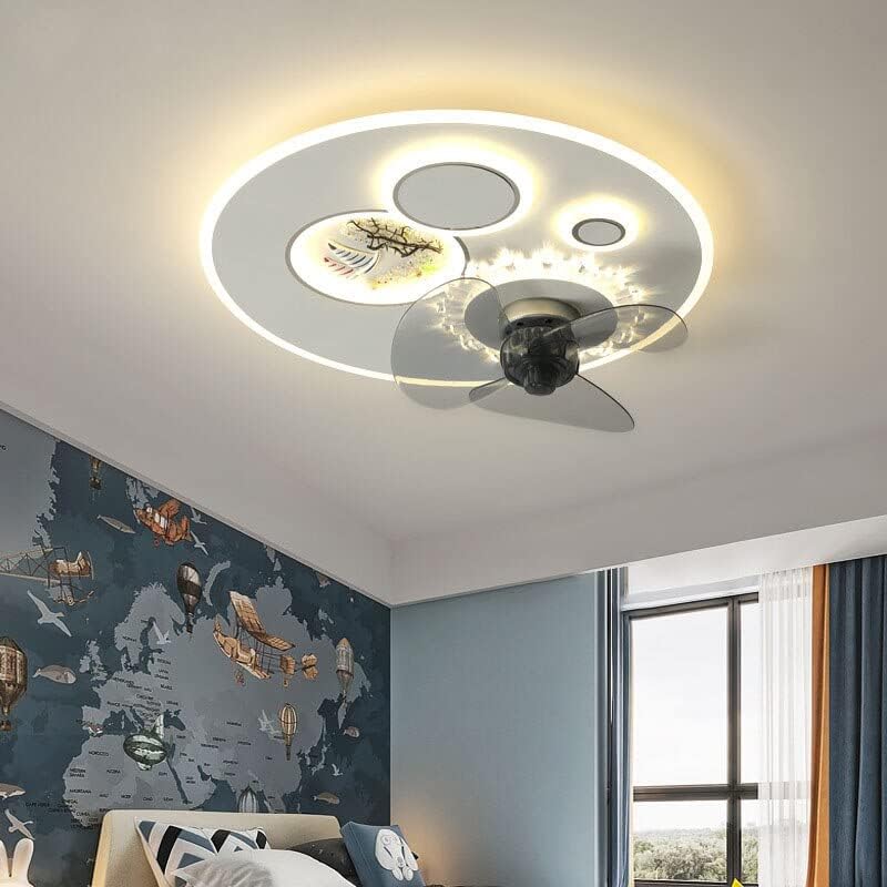 Chezmax Модерни LED тавански вентилаторни светла далечински управувач за осветлување спална соба Lliving соба за ламба за вентилатор