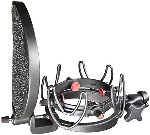 Комплет за студио во Rycote Invision со USM-VB за големи микрофони за снимање на дијафрагма со големи дијафрагма, вклучува USM-VB Универзален микро-шок-монтажа, Универзален поп