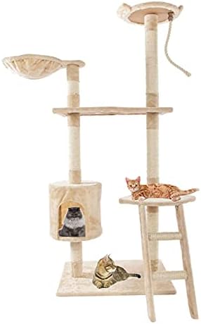 Na 60 Цврсто симпатична сисал јаже кадифен мачки искачување дрво мачка кула беж