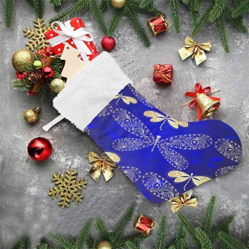 Алаза Божиќни чорапи темно сини градиенти ламји класични персонализирани големи декорации за порибување за семејни празнични сезони за